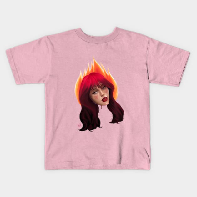 Mina Fuego Kids T-Shirt by thelamehuman